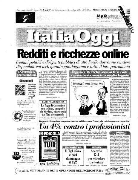 Italia oggi : quotidiano di economia finanza e politica